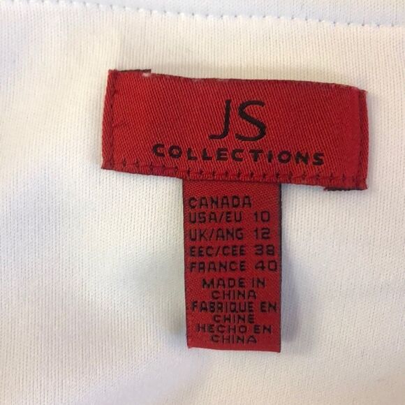 JS COLLECTION Black/White Tiered Cocktail Dress 10 - Picture 8 of 8